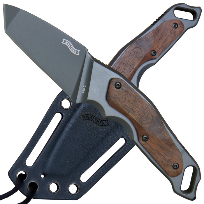 Walther TSK Tactical Skinner Knife Neck Knife mit Kydexscheide und Trageband